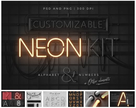 Neon alphabet kit