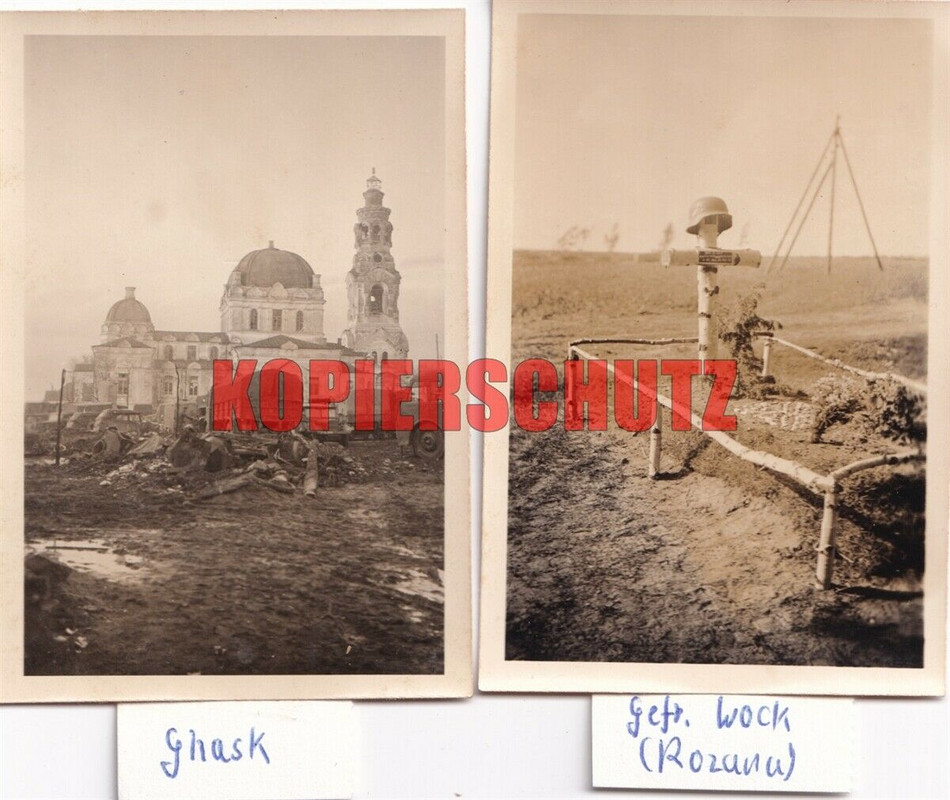 Soldatengrab Gefreiter Wock in Rozana   Ghask Gschatsk Гжатск Vormarsch 1941