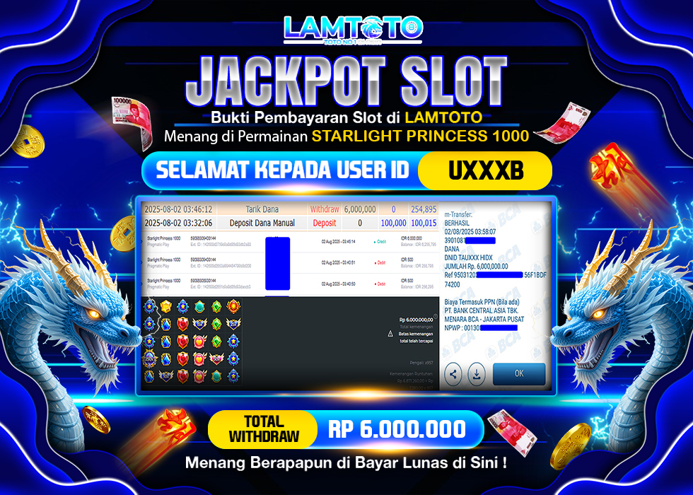 BUKTI JACKPOT LUNAS LAMTOTO