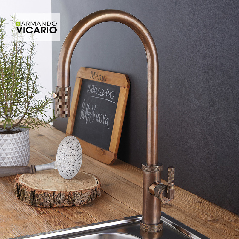 Μπαταρία Κουζίνας Armando Vicario Urban 400702 Natural Brass