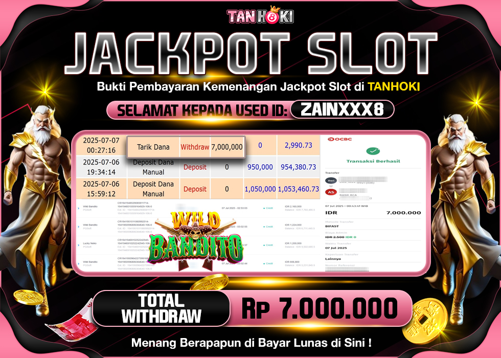 TANHOKI JACKPOT  SLOT WILD BANDITO Rp.7.000.000,- LUNAS