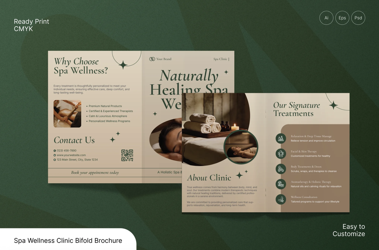 Spa Wellness Clinic Bifold Brochure