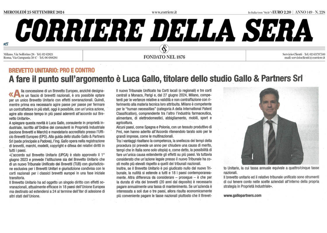 TUB Gallo Corriere 2025