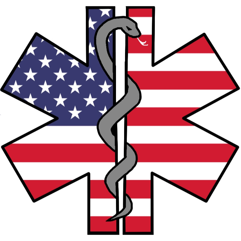 EMS American Flag Sticker