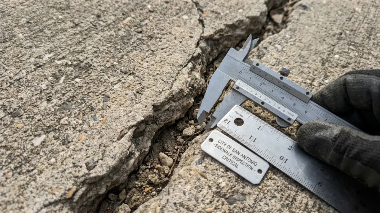 Sidewalk crack assessment San Antonio
