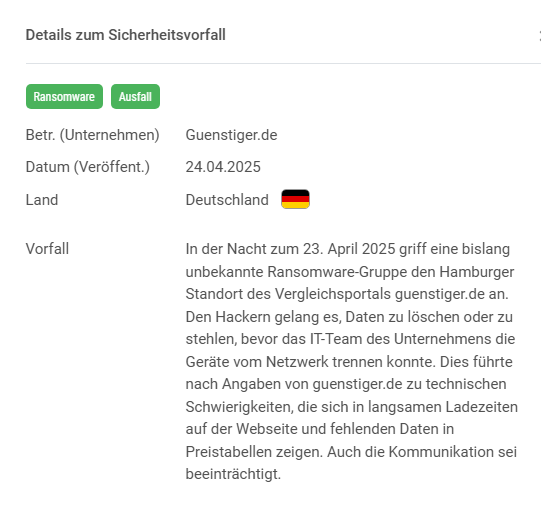 Sicherheitsvorfall bei guenstiger.de