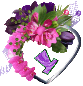Corazón con Flores Violeta-Lila  Y