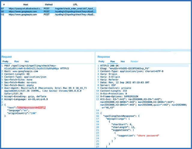 Spellchecker data request and script