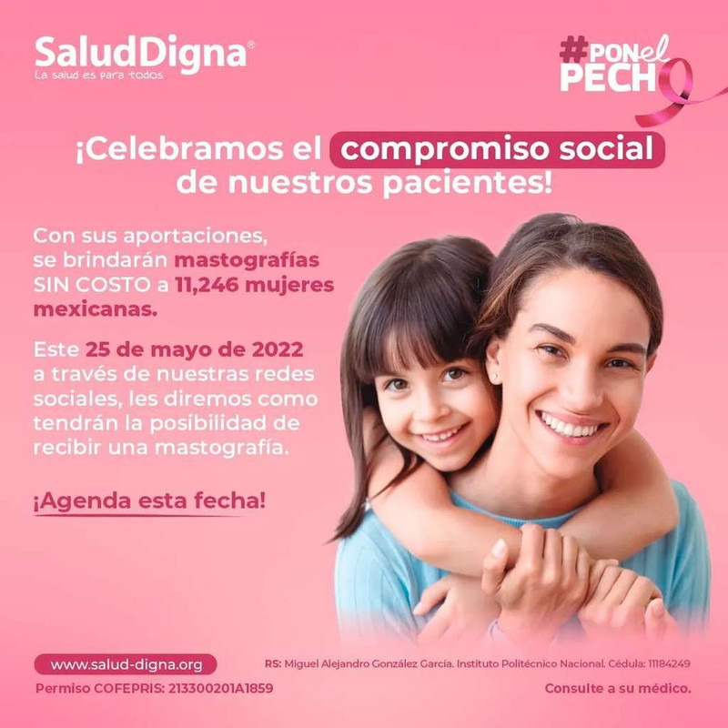 Salud Digna: GRATIS +11,000 Mastografías (25/05) 