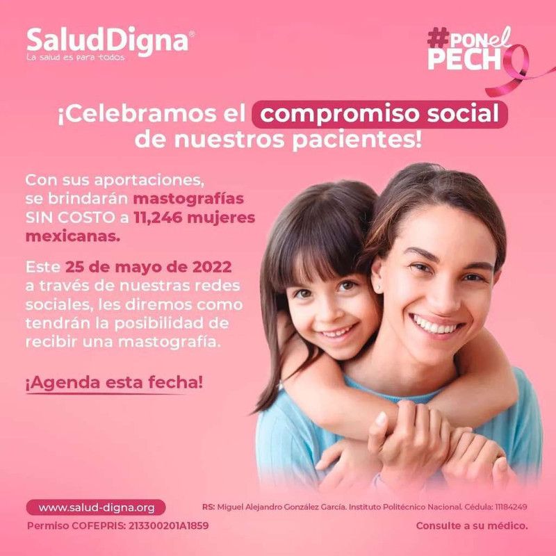 Salud Digna: GRATIS +11,000 Mastografías (25/05)