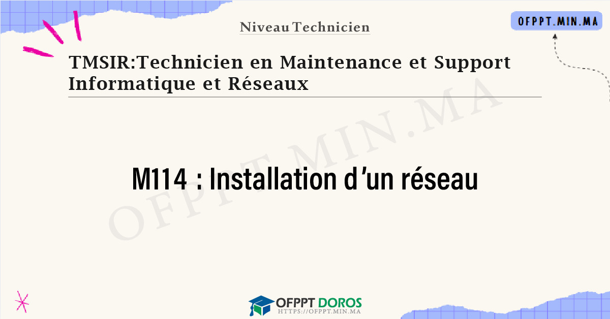 Sommaire détaillé du cours Installation d’un réseau M114 OFPPT - Structure du module