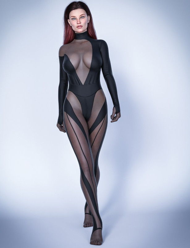 Sheer Bodysuit Styles Outfit for Genesis 9, 8 and 8.1 Female