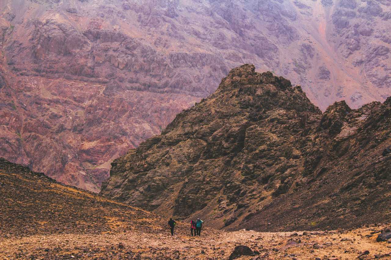 Hot-air balloons over the Atlas Mountains near Marrakech