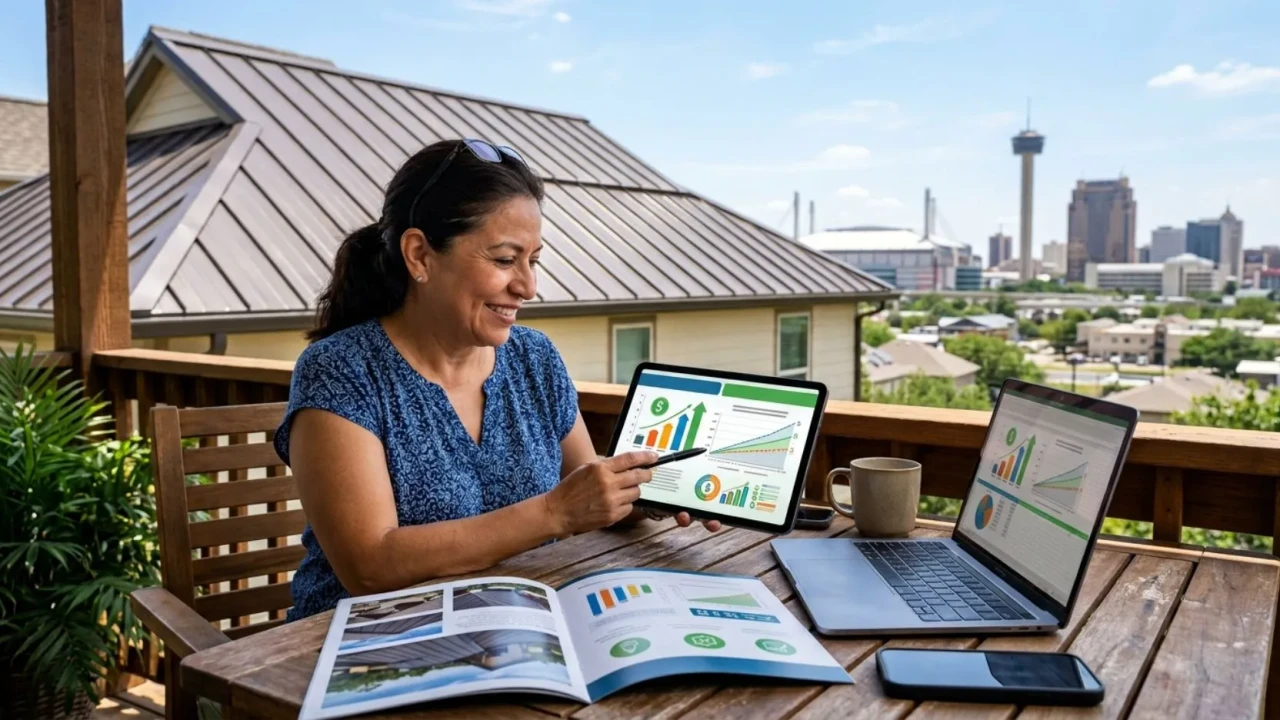 San Antonio homeowner reviewing metal roof ROI and cost savings comparison