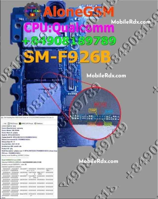 Samsung-Galaxy-Z-Fold-3-SM-F926B-UFS-ISP-PinOUT