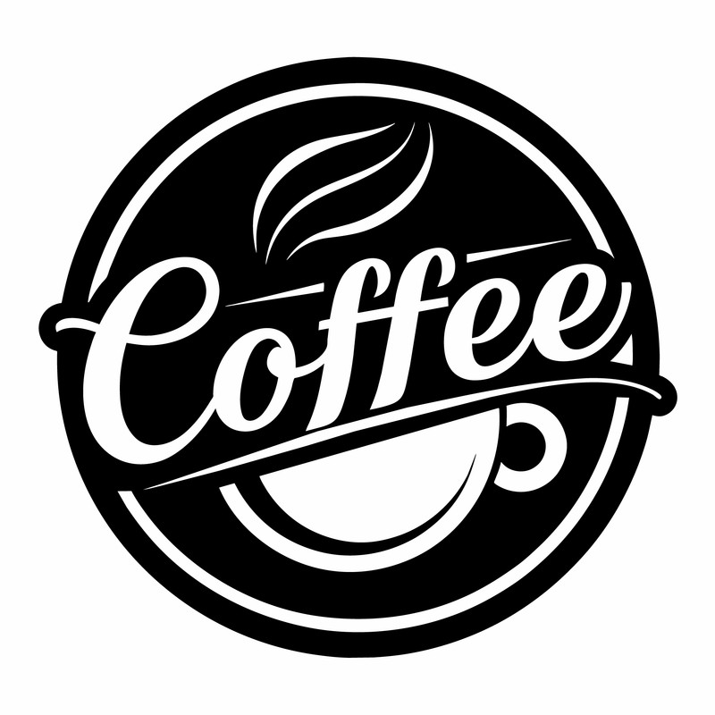 Minimal coffee logo coffee logo in round shape
