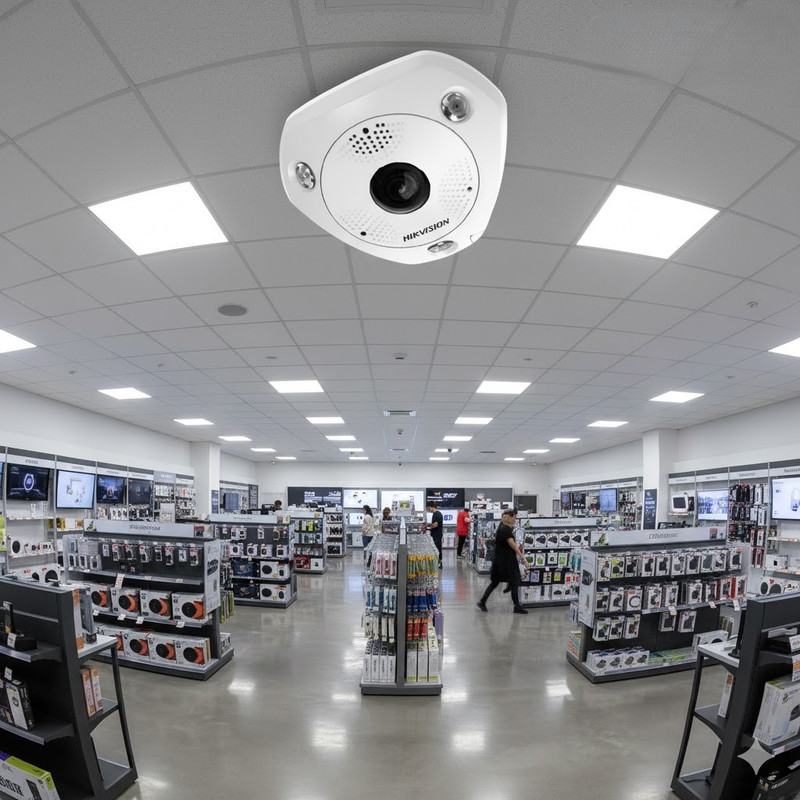 Câmera Ip Hikvision Ds-2Cd63C5G0-Ivs Fisheye 12Mp