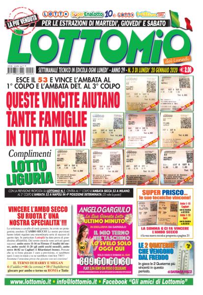 Lottomio del Lunedì N.3 - 20 Gennaio 2020