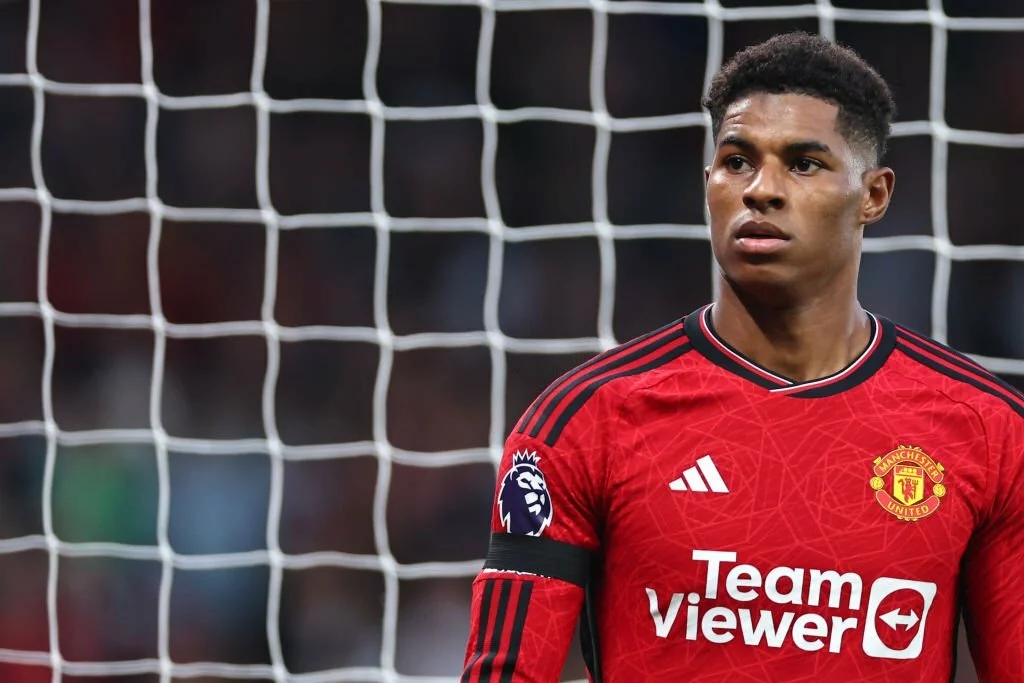 Marcus Rashford playing for United