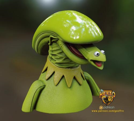 Hex3D – Kermit Xeno Morph – 3D Print Model