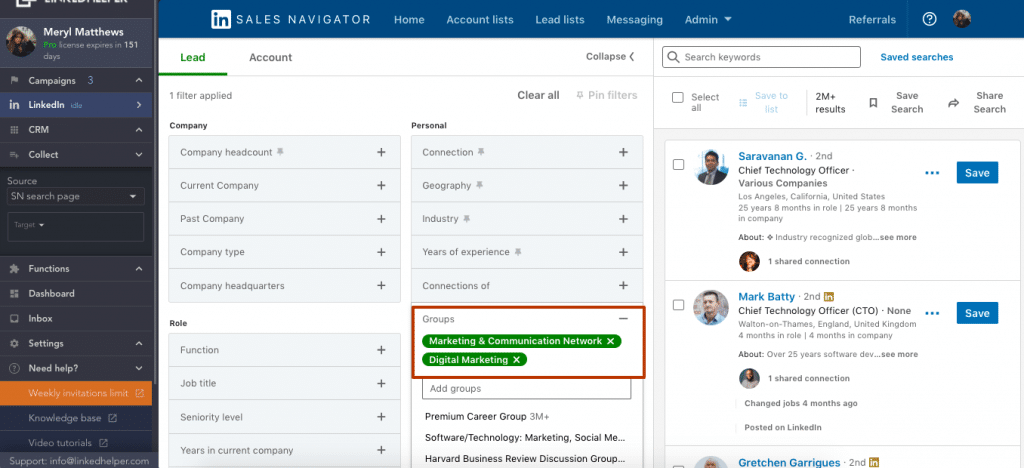 Linked Helper And Sales Navigator