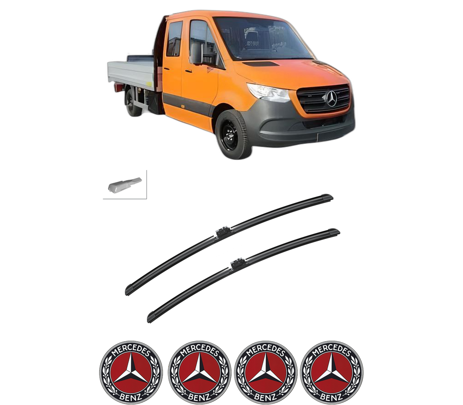 Set stergatoare auto MERCEDES-BENZ SPRINTER 3,5-t Platform/Chassis (B907, B910) din 2018-2024, pentru parbriz auto, 2 bucati, Bosch Aerotwin, din cauciuc siliconat rezistent, 4 Stickere Auto MERCEDES-BENZ