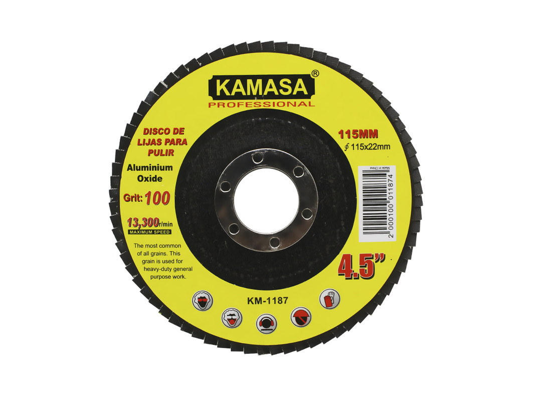 DISCO DE LIJAS P/PULIR P100 115MMX22.23 KAMASA