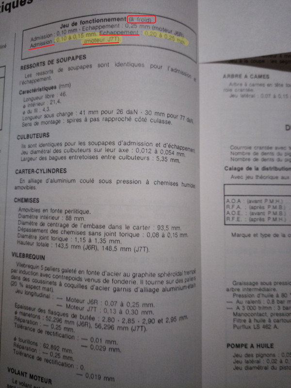 Réglage Jeu soupapes R25 J7T