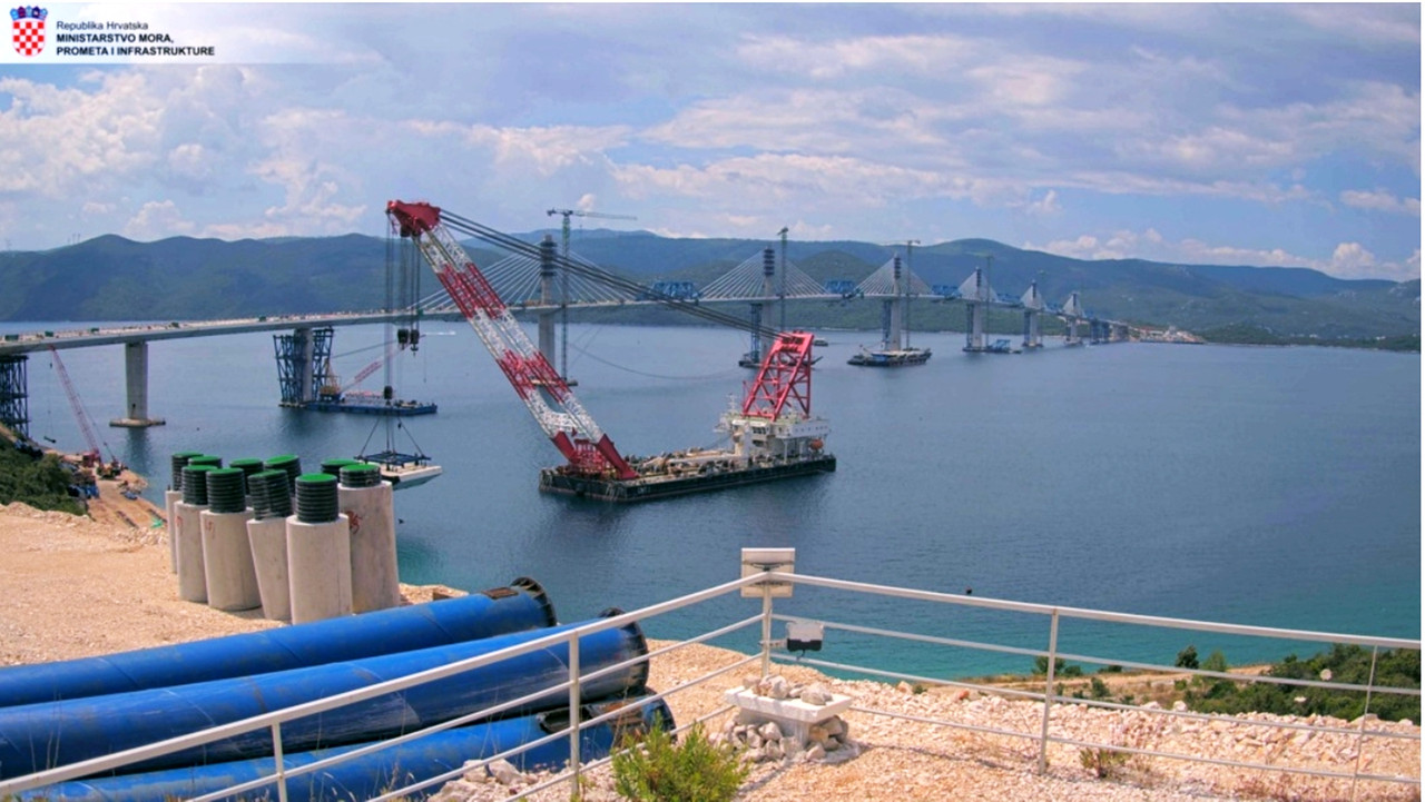 New China TV: China-constructed Peljesac Bridge progressing at speed in Croatia - Page 33 4