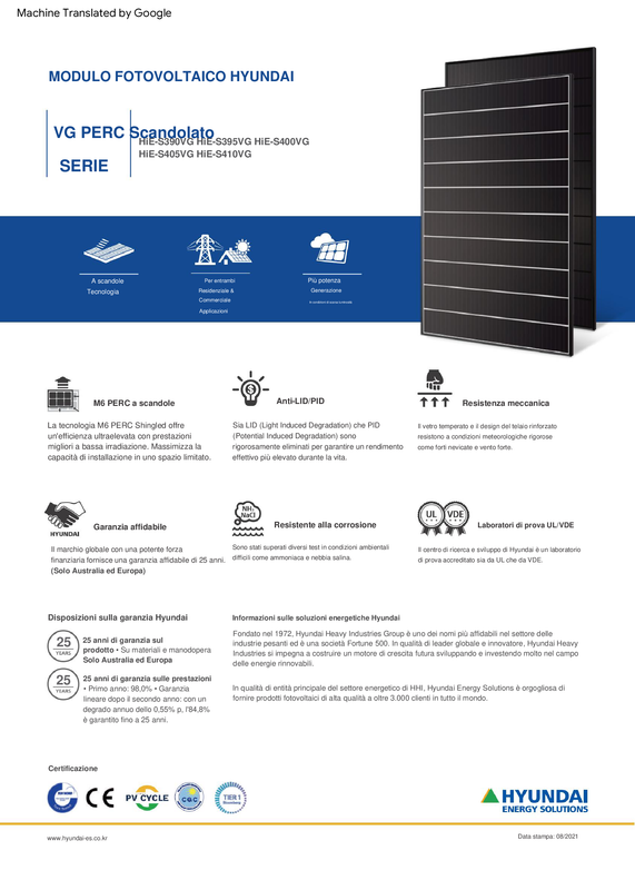 HYUNDAI pannelli 410W