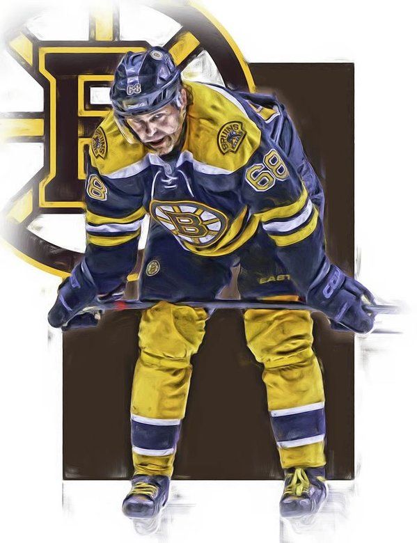 Jaromir Jagr BOSTON BRUINS OIL ART SERIES 4 Art Print by Joe Hamilton