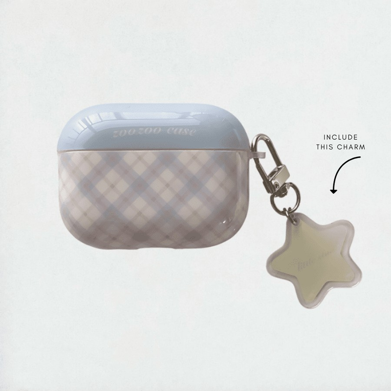 Cute Pastel Gingham Air Pods Case Style 3