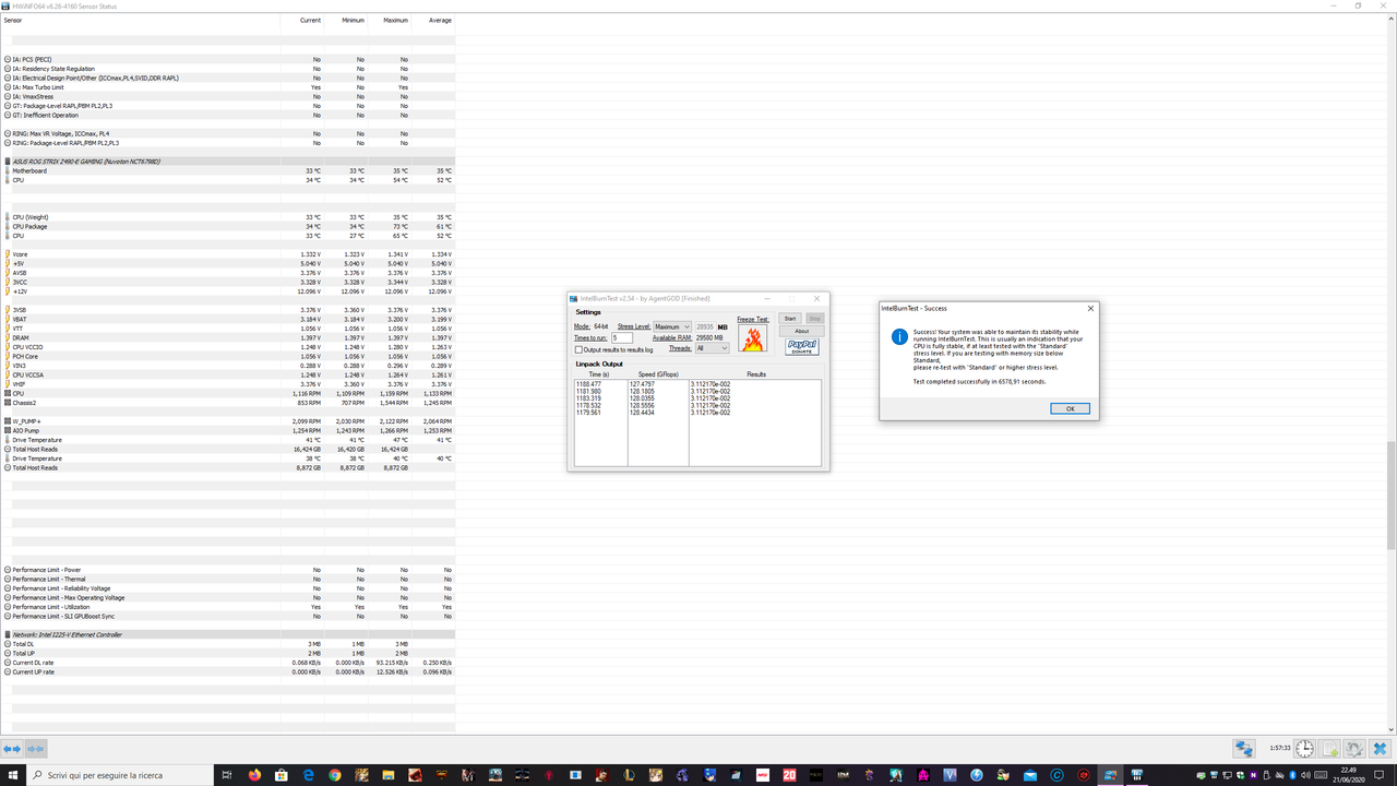 Intel i9-10900k - oc 5.2 ghz, 1.32v (ibt  maximum 5 run)
