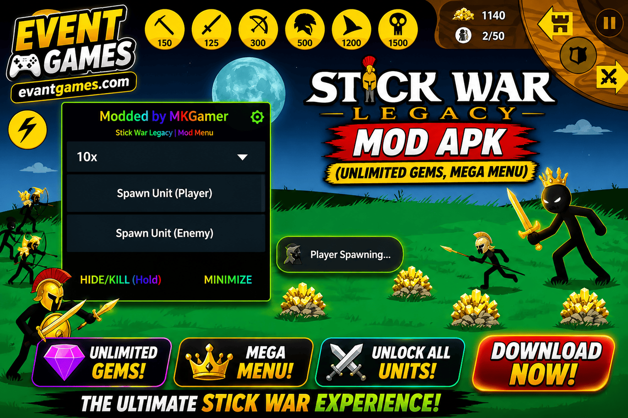 Stick War Legacy MOD APK Tournament mode boss fight Griffon the Great