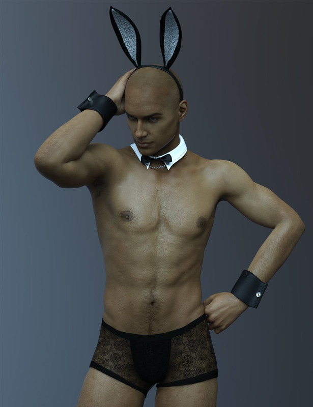 XF Bunny Lace Lingerie Outfit for Genesis 8 and 8.1 Males