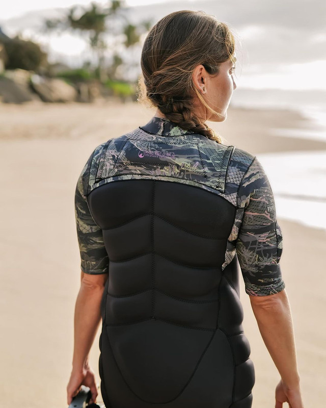 SUR-DIVE330Christa is a wearing a one of a kind (waihanawetsuit) female impact suit we created just 