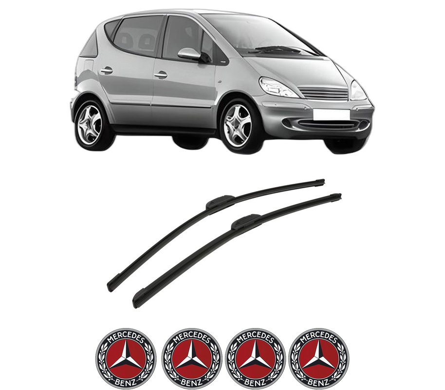 Set stergatoare auto MERCEDES-BENZ A-CLASS (W168) din 1997-2004, pentru parbriz auto, 2 bucati, Bosch Aerotwin Retrofit, din cauciuc siliconat rezistent, 4 Stickere Auto MERCEDES-BENZ