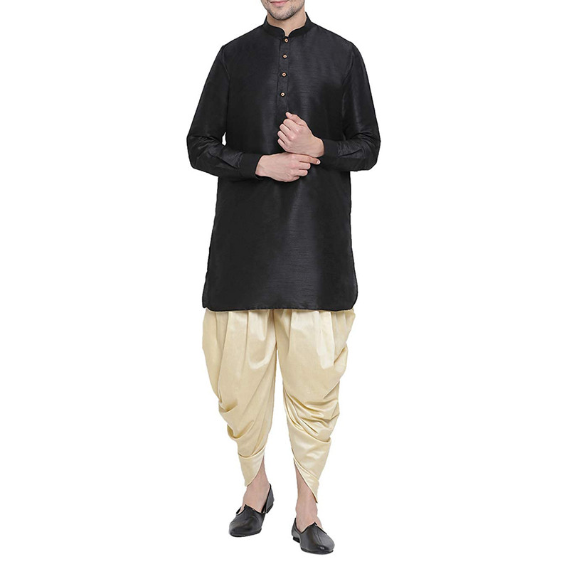 Men's Dhoti Kurta Pant Set Silk Blend Ethnic Kurta Pyjama For Wedding Wear Dress - Picture 8 of 24