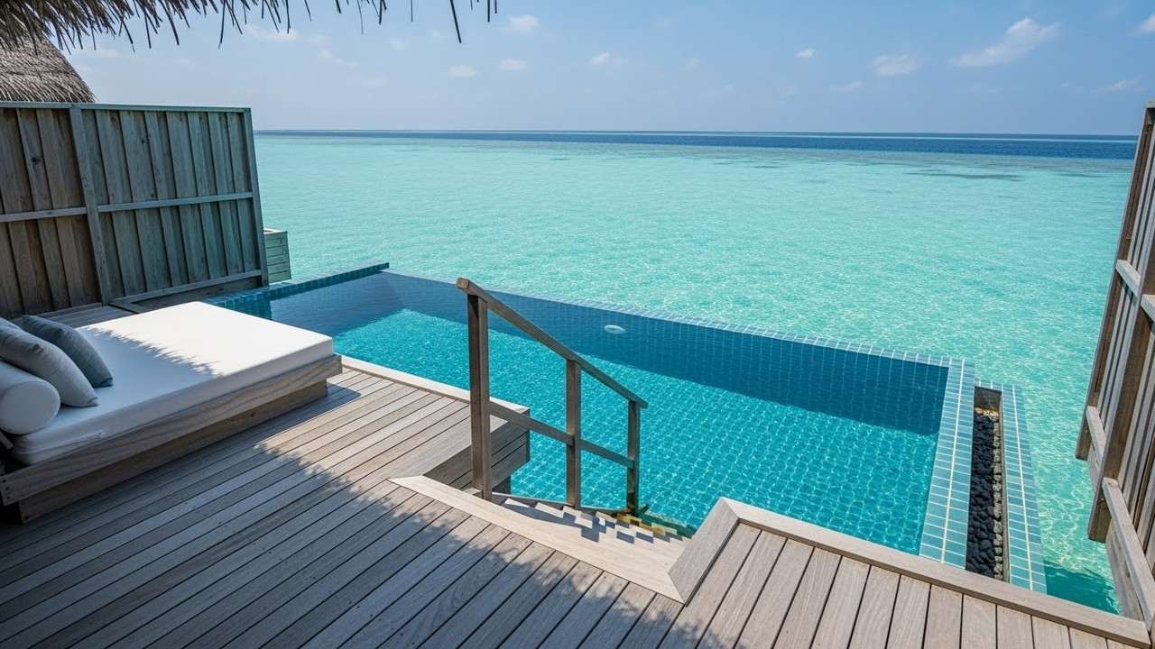 Vista aérea dos atóis das Maldivas do hidroavião