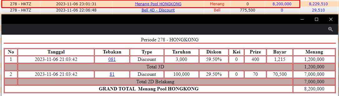 Bukti JP slot hari ini