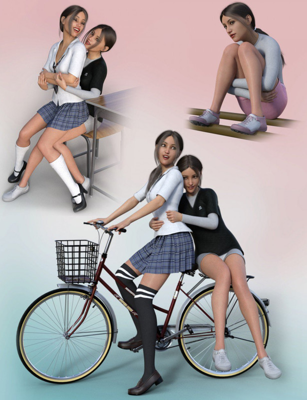 School Girl Poses for Genesis 8 Female(s)