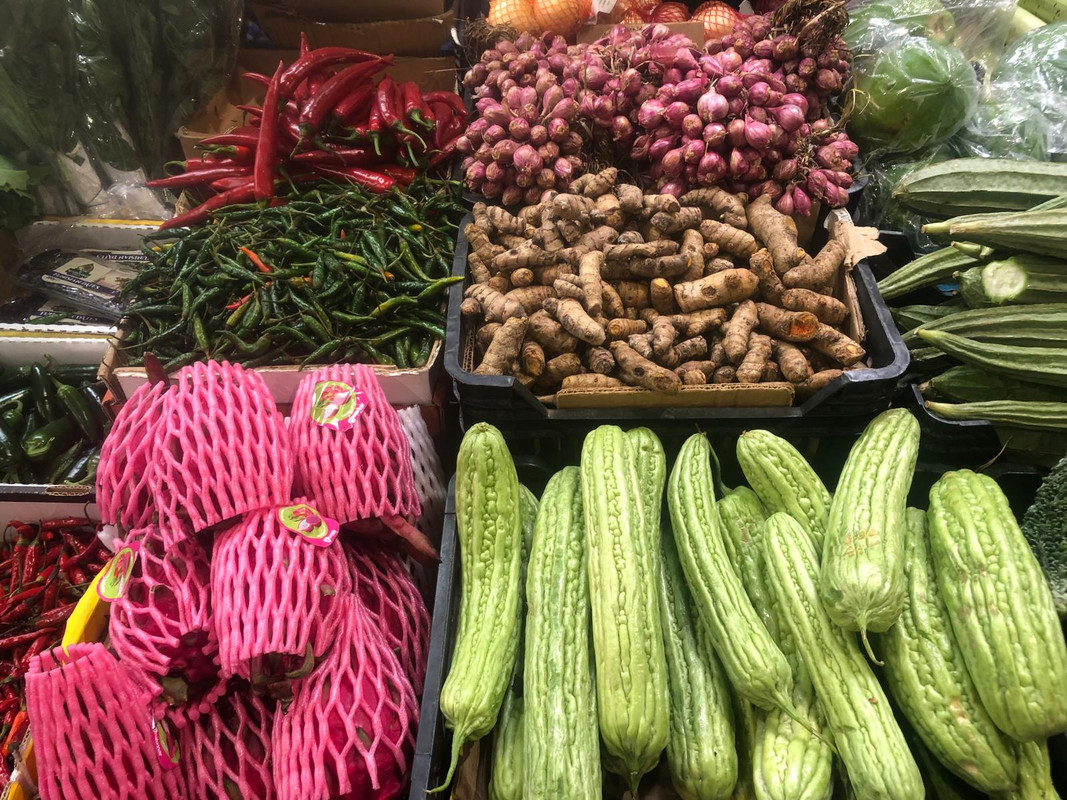 Fruit in a market stall.