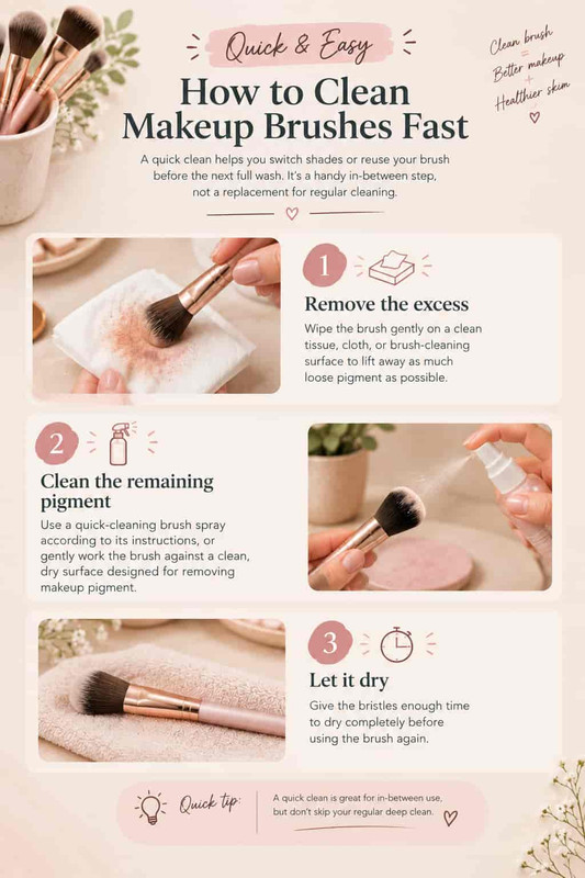 quick way to clean makeup brush, how to clean makeup brush fast 