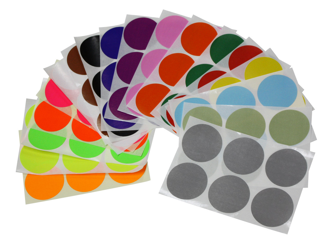 Colored Dot Stickers Moving Labels Round 2" 50mm Color Stickers 72 Pack
