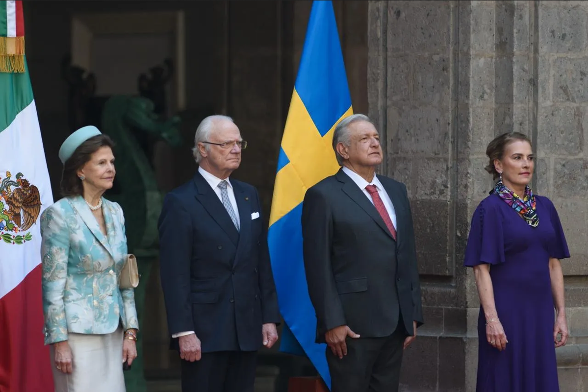 AMLO da la bienvenida a los reyes de Suecia a México