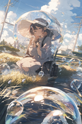 __Girl_reflected_in_a_prism_soap_bubbles_fisheye_lens_landscape_5bb72592-222c-43af-b370-65212e75d999