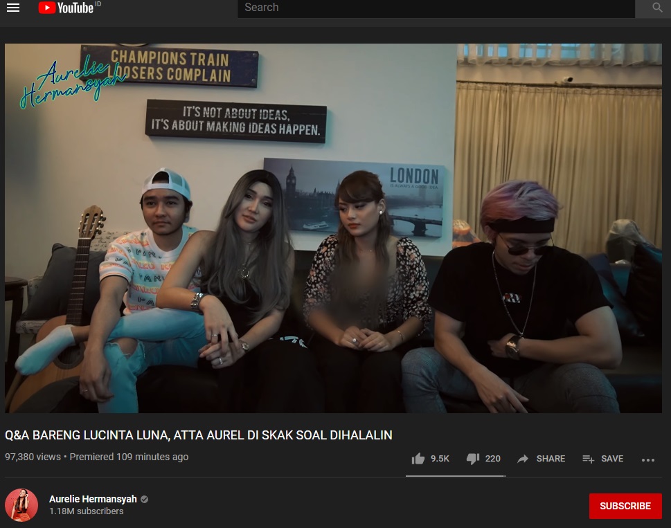 Abash, Lucinta Luna, Atta Halilintar dan Aurel Hermansyah