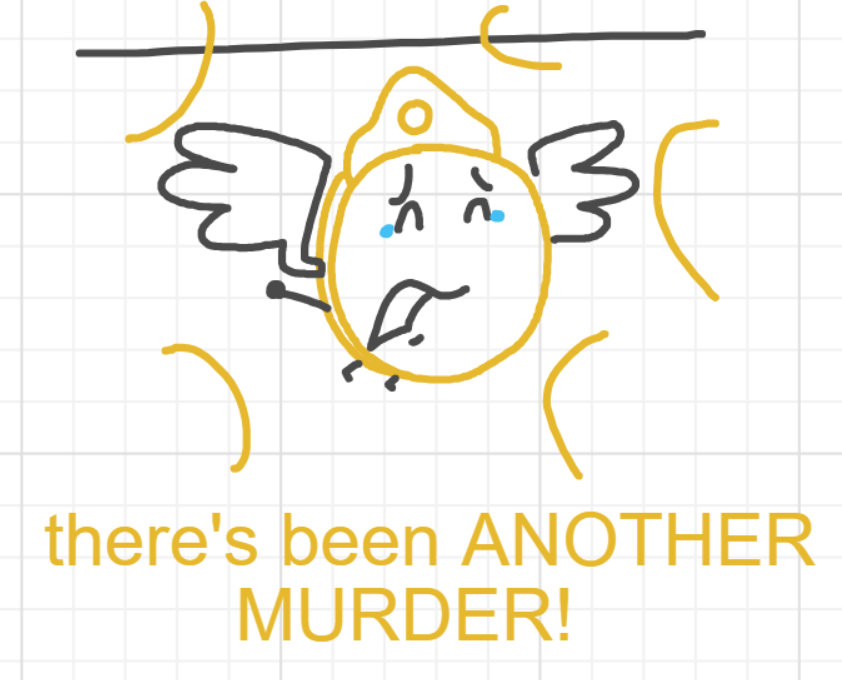 A panel from A Murder On The, episode six of the Board Boards object show by Furretwalk/WalkingFurret.