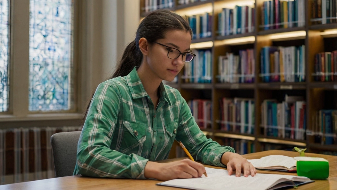 Студент-юрист в библиотеке