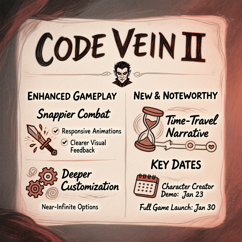 Code Vein II Shows Off 8 Minutes of Bloody Combat in New Walkthrough Trailer 1 Dark fantasy anime vampire game with gothic combat atmosphere